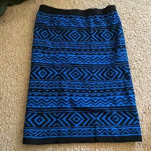 s blue tribal pattern skirt